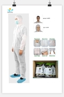 S-XXXL Blue Disposable Protective Coverall Zipper Front For Safety