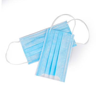 Earloop Elastic 3 Ply Disposable Face Mask Dustproof Breathable 25 Gsm For Hospital