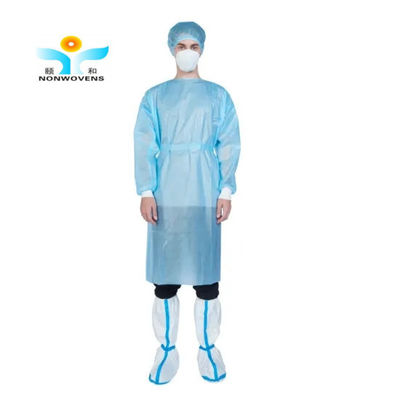 o isolamento 14gsm-40gsm médico veste descartável com punho feito malha