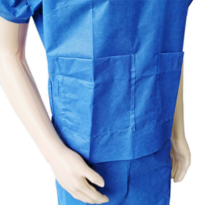 Descartáveis cirúrgicos da luva longa e curto do hospital esfregam a tela não tecida do terno
