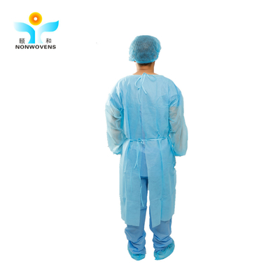 Vestido médico azul reforçado hospital do isolamento do nível 4 do vestido cirúrgico