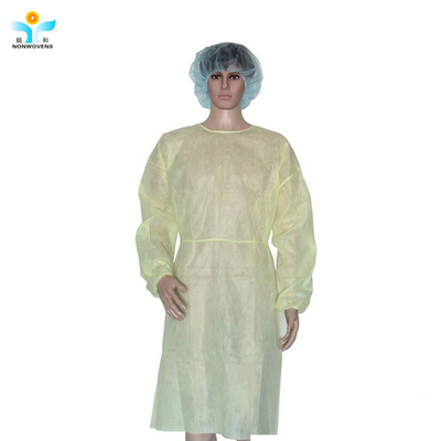 Vestido descartável normal/reforçado 30-60gsm do isolamento do hospital