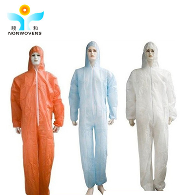 Medium Thickness Disposable Protective Coverall With Elastic Ankle For Medical