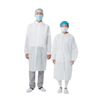 DISPOSABLE LAB COAT NON WOVEN FABRIC WHITE/BLUE 10PCS/BAG MEDICAL/LABORATORY