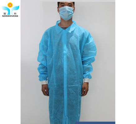 Breathable Waterproof Disposable White Coat 25-50gsm for Medical