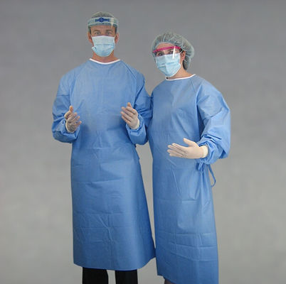 Fabricação SMMS Vestidos cirúrgicos descartáveis de material não tecido para cirurgiões hospitalares